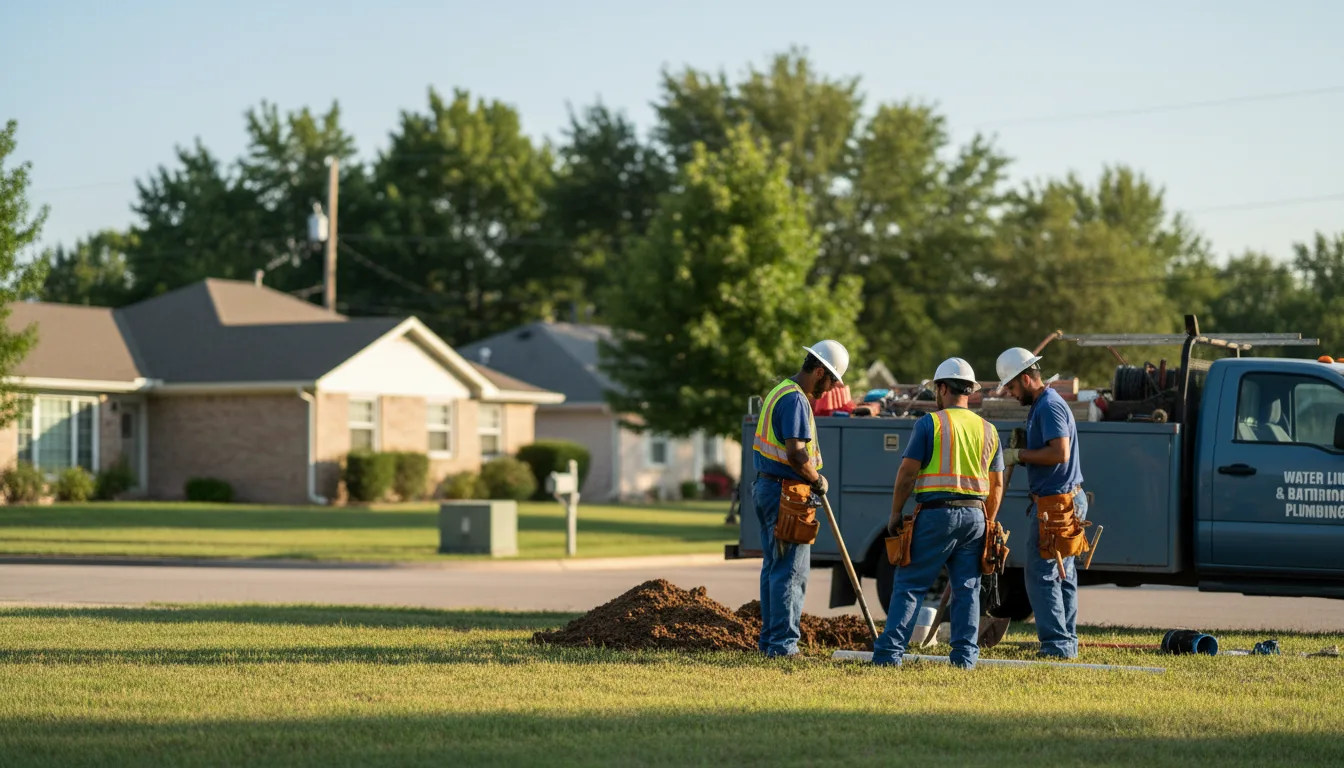 Residential water line and bathroom plumbing service in Adelanto, CA